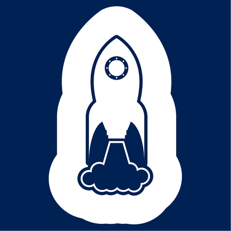 Started rocket spaceship icon - Illustrationのイラスト素材