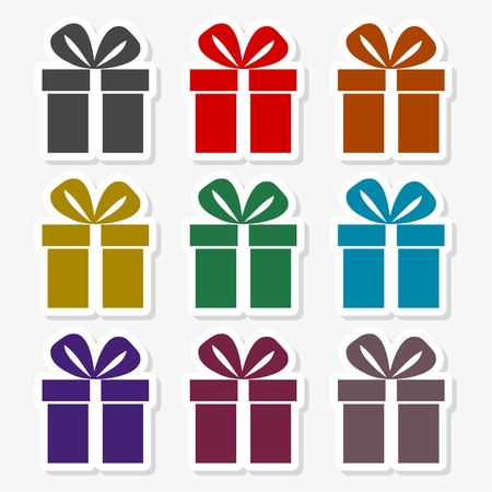 Gift box icon Illustration on white background.のイラスト素材