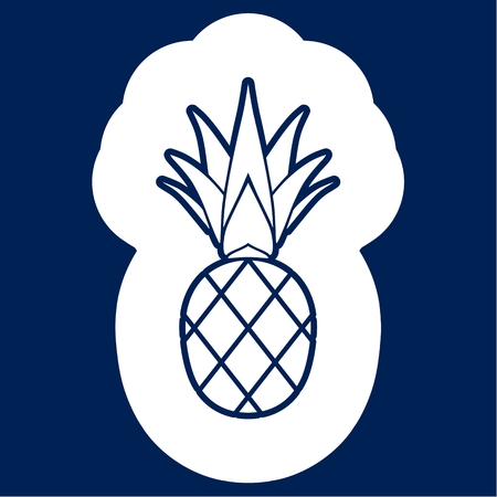 Pineapple Icon Illustration on blue background.のイラスト素材