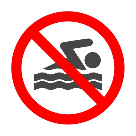 No swimming, vector signのイラスト素材