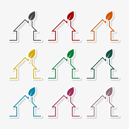 Eco house concept signのイラスト素材