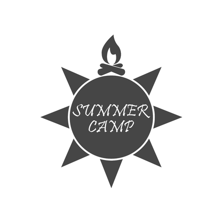 Summer camp, Sun iconのイラスト素材