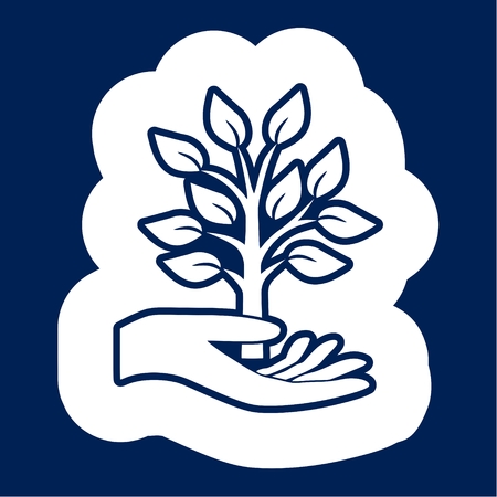 Hand with a tree symbol - Illustrationのイラスト素材