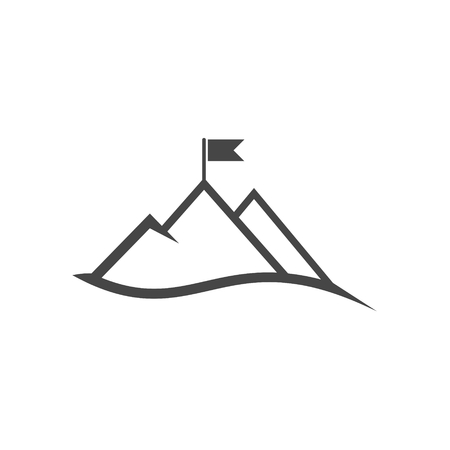 Flag on a Mountain peakのイラスト素材