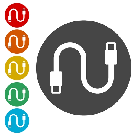 USB Cable icons set - Vector Illustrationのイラスト素材