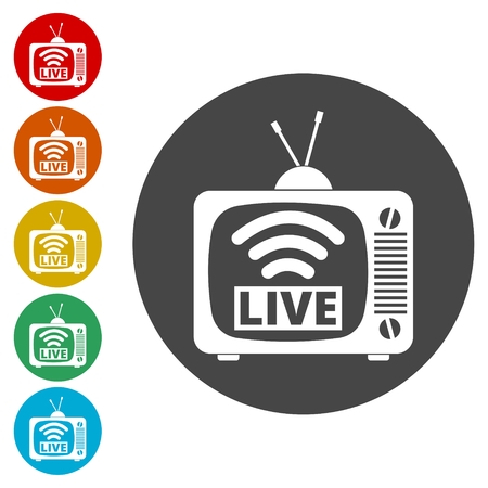 Tv video play live streaming graphic vector illustrationのイラスト素材