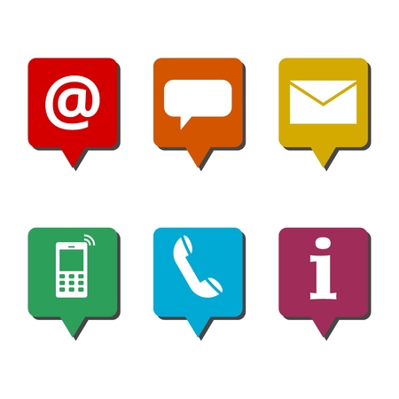 Contact us six icons setのイラスト素材