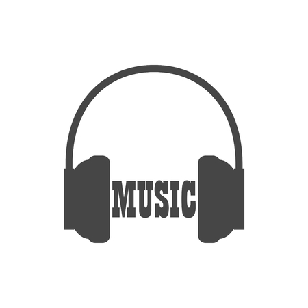 Headphones and Word Musicのイラスト素材