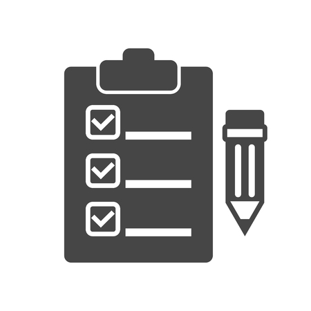 Clipboard and pencil iconのイラスト素材