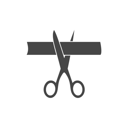 Scissors cut ribbon, cutting ribbonのイラスト素材