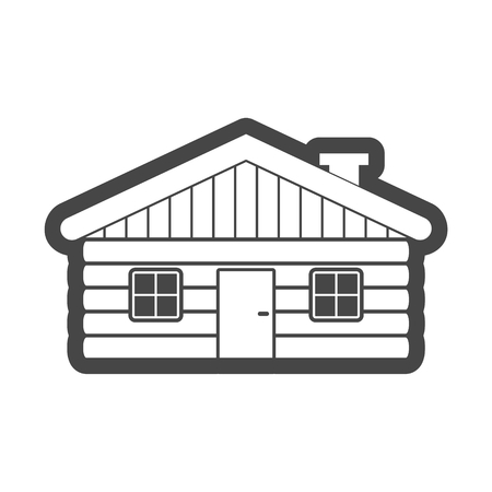 Wood log house icon vector illustrationのイラスト素材