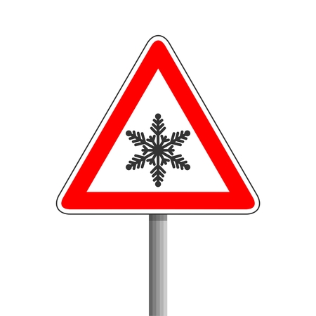 Traffic sign, Snow ahead traffic signのイラスト素材