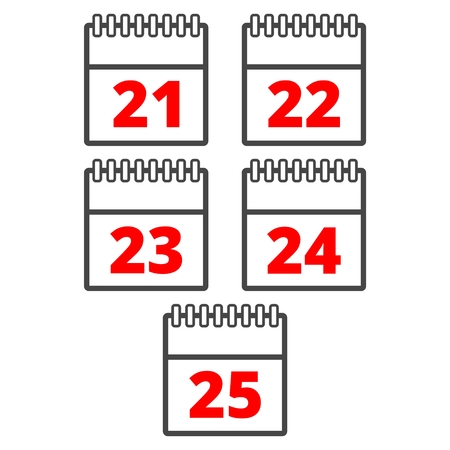 Calendar icons set - numbers iconのイラスト素材