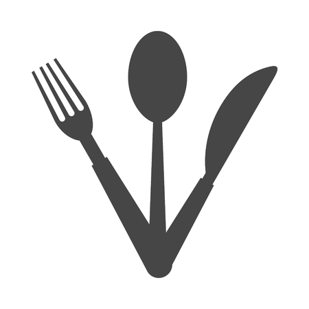 Restaurant Sign, Spoon, Fork and Knife iconのイラスト素材