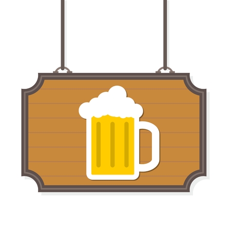 Old wooden signboard Beerのイラスト素材