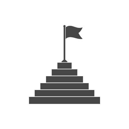 Flag Icon, Pyramid with flag on top iconのイラスト素材