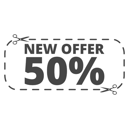 New offer 50%, Commerce conceptのイラスト素材