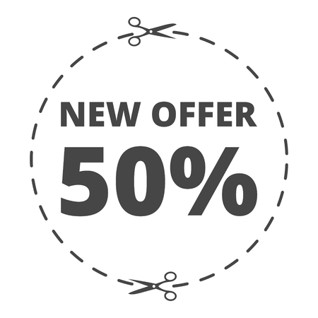 New offer 50%, Commerce conceptのイラスト素材