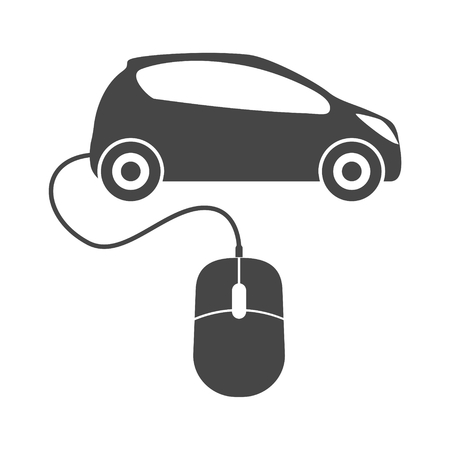 Computer mouse and car iconのイラスト素材