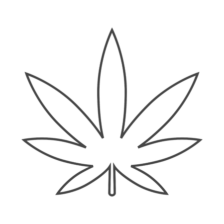 Line Marijuana leaf iconのイラスト素材