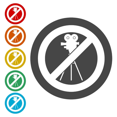 No record video sign, No shoot video signのイラスト素材