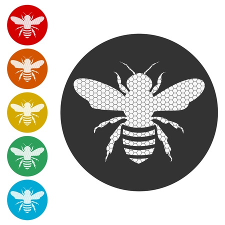Bee Silhouette iconのイラスト素材