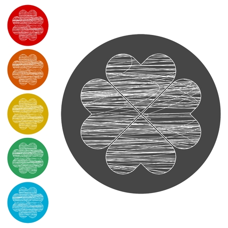 Simple icon clover leaf, four leaf clover vector illustrationのイラスト素材