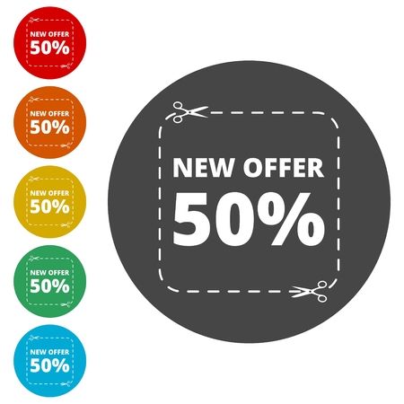 New offer 50%, Commerce conceptのイラスト素材