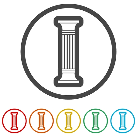 Antique Column Icon, 6 Colors Includedのイラスト素材