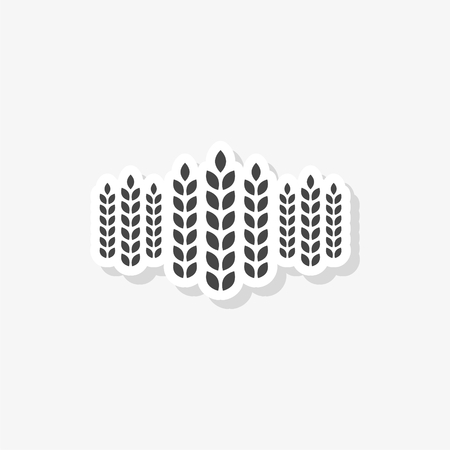 Wheat ears sticker, simple vector iconのイラスト素材