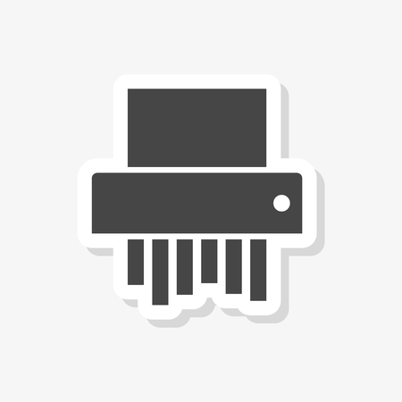 Paper Shredder sticker, simple vector iconのイラスト素材