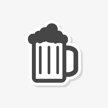 Beer sticker, simple vector iconのイラスト素材