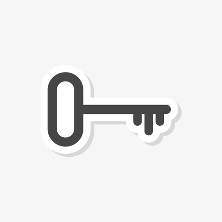 Key sticker, Key icon in flat style, simple vector iconのイラスト素材