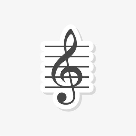 Treble Clef sticker, Musical key, simple vector iconのイラスト素材