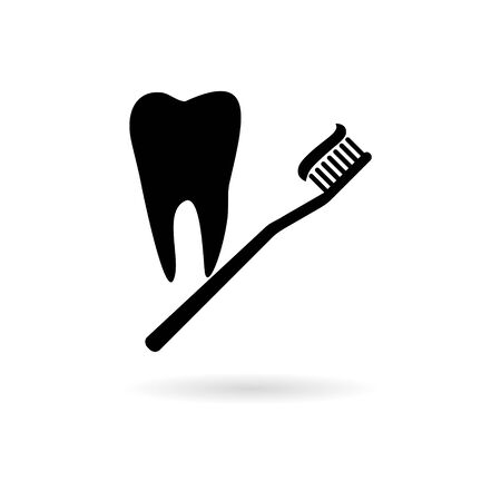 Tooth brush with toothpaste icon, Toothbrush iconのイラスト素材