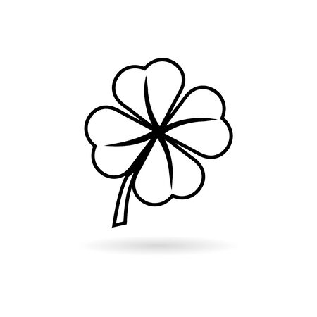 Simple Clover with four leaves iconのイラスト素材