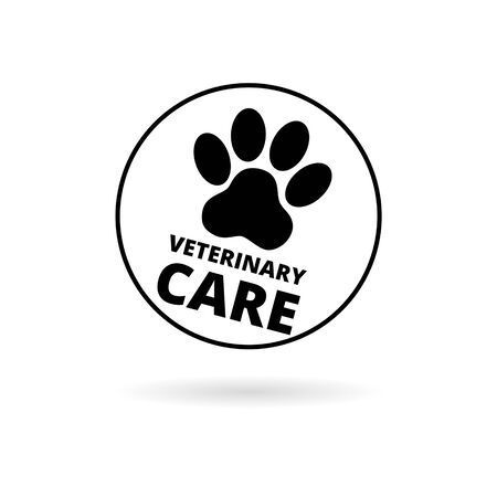 Pet shop sticker, Veterinary Care, simple vector iconのイラスト素材
