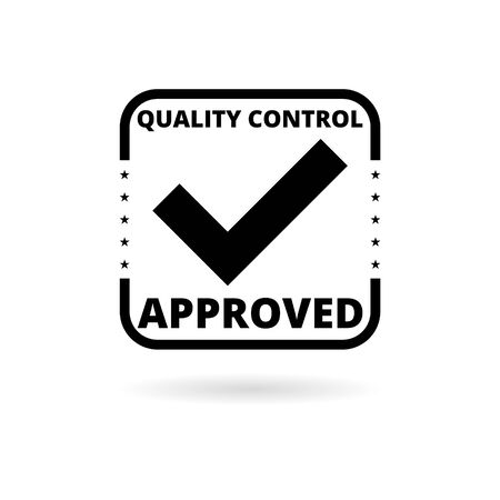 Approved button sign sticker, simple vector iconのイラスト素材