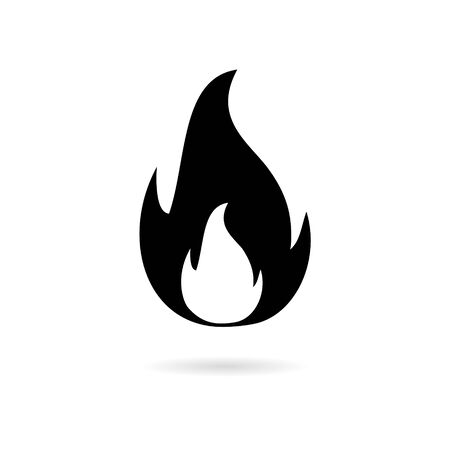 Fire sticker, simple vector iconのイラスト素材