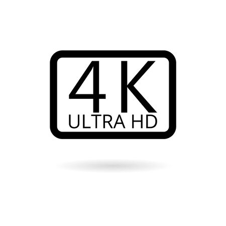 Ultra HD 4K sticker, simple vector iconのイラスト素材