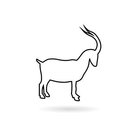 Goat sticker, simple vector iconのイラスト素材