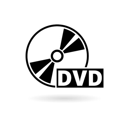 Black dvd sticker, simple vector iconのイラスト素材