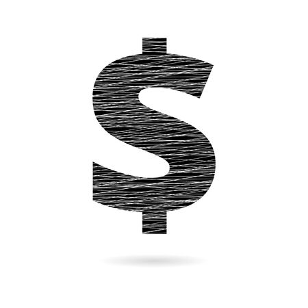 Dollars sign sticker. USD currency symbol, simple vector iconのイラスト素材