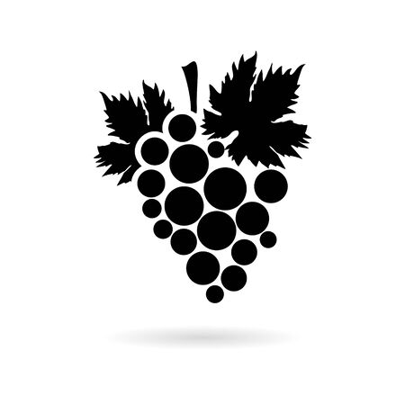 Grapes sticker, Grape icon, simple vector iconのイラスト素材