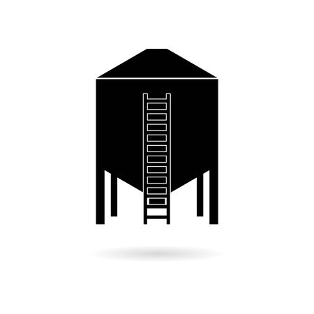 Silos storage sticker, simple vector iconのイラスト素材