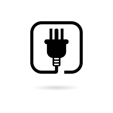Plug in sticker, simple vector iconのイラスト素材