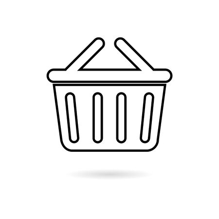 Basket sticker, Basket shopping commercial icon, simple vector iconのイラスト素材