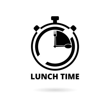 Time For Lunch, Flat Lunch Time sticker, simple vector iconのイラスト素材