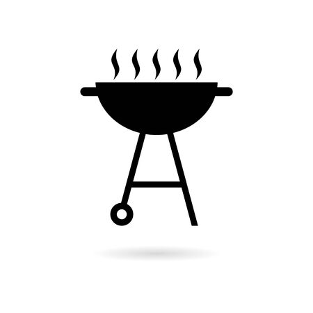 BBQ, Grill Or Barbecue sticker, simple vector iconのイラスト素材