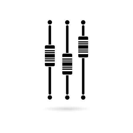 Sliders or faders control board, Fader iconのイラスト素材